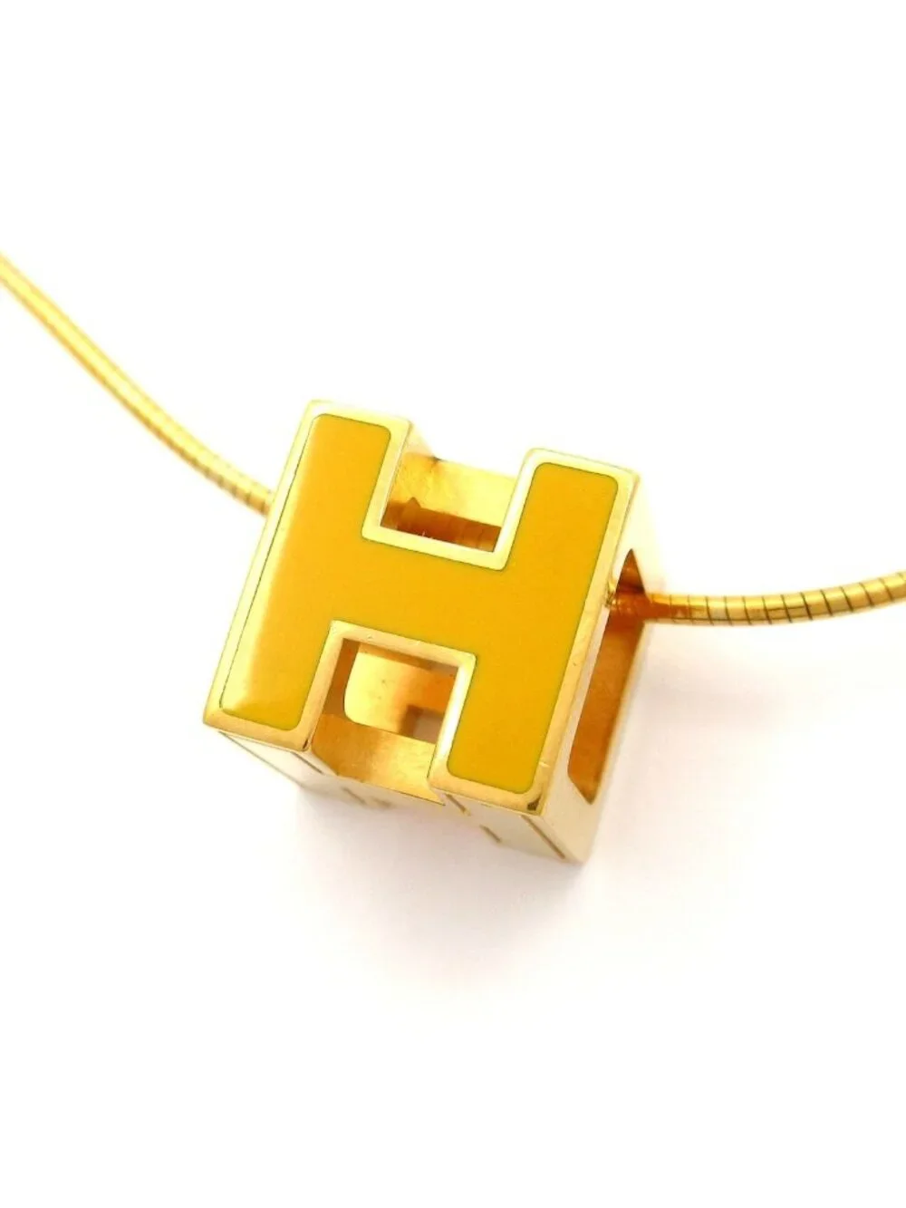 Hermes Necklace Cage d'H Gold Yellow
